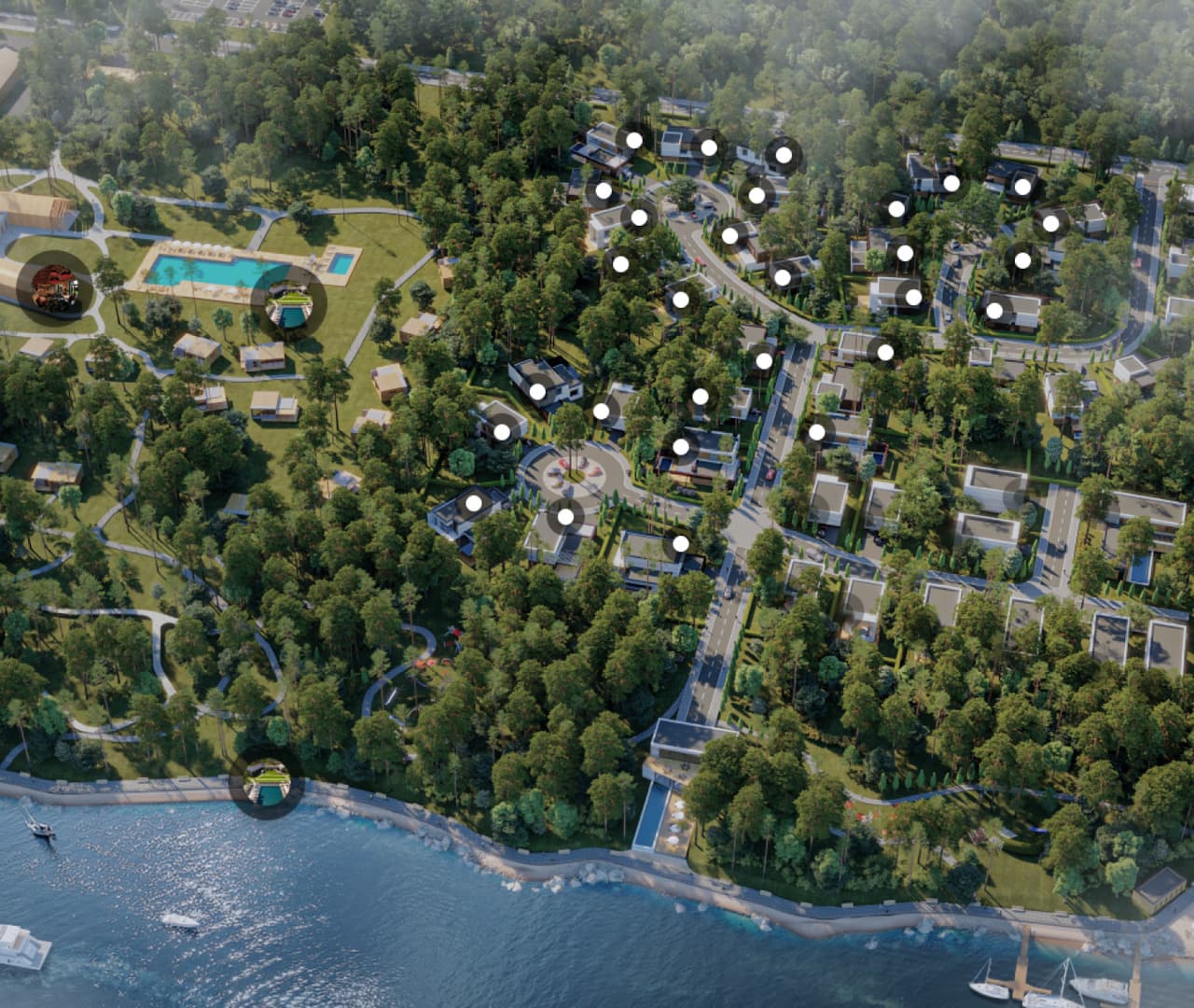 Map of the cottage town